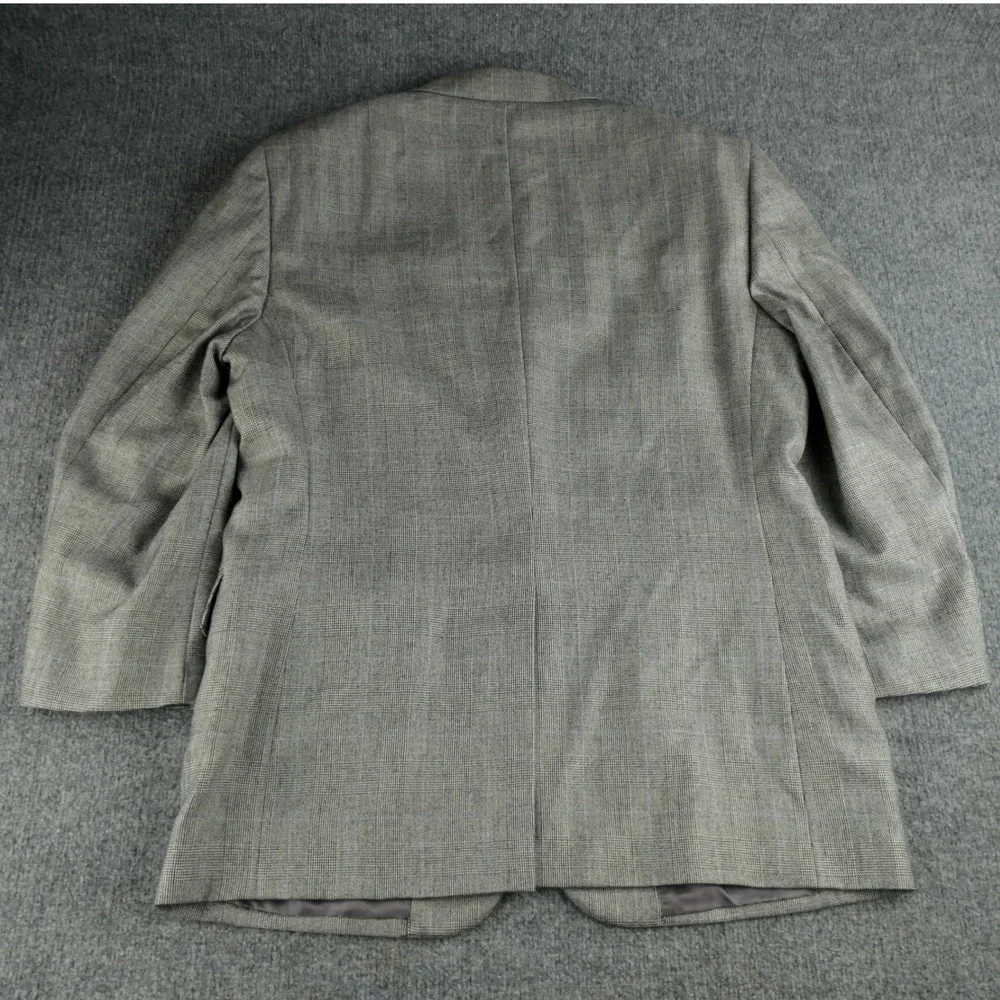Jos A Bank Signature Sport Coat Mens 43R Silk Camel Hair Glen Plaid Windowpane